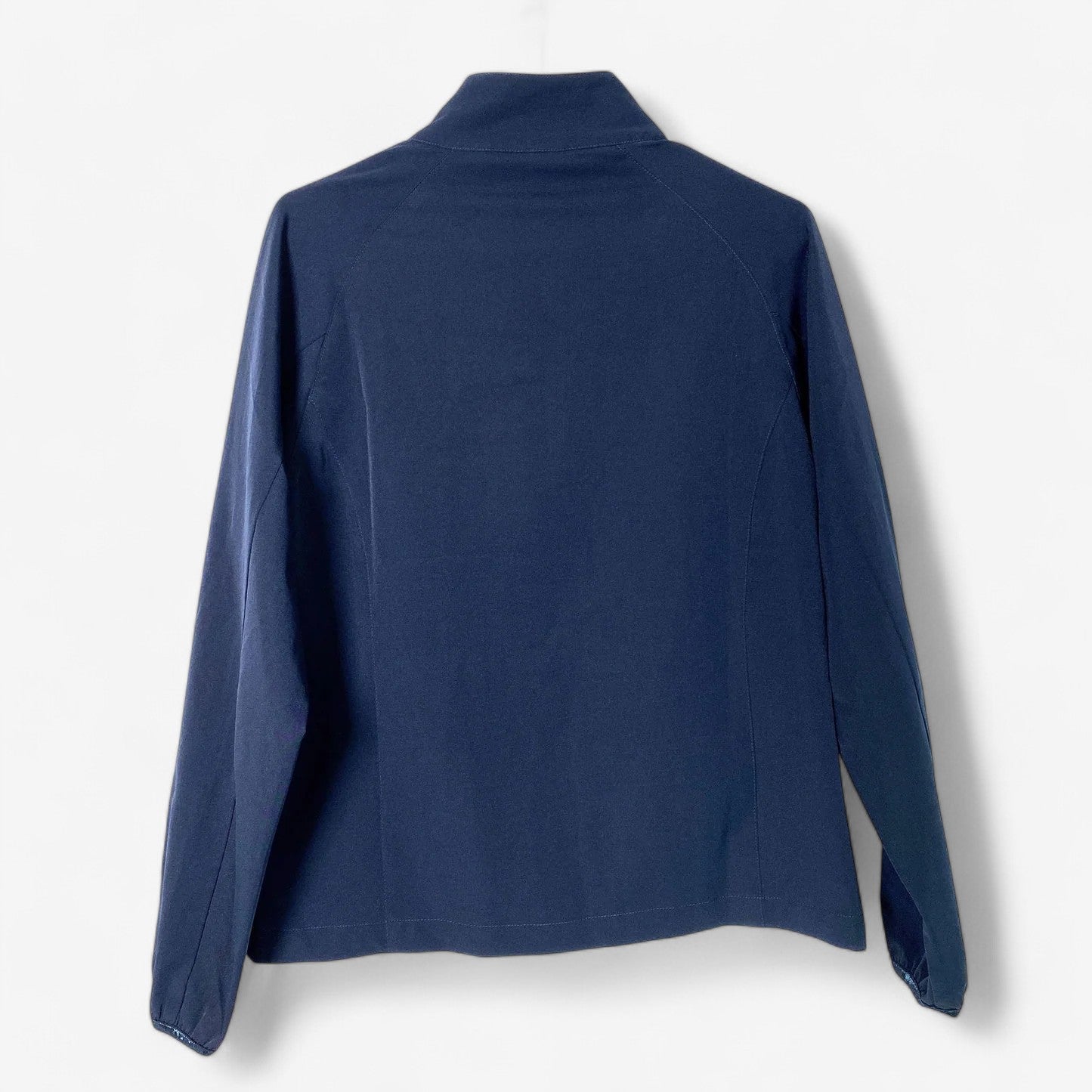 EP Pro Tour Tech Women's Blue Lightweight Full-Zip Golf Jacket with Gold Detail - Size M - Pre-Owned