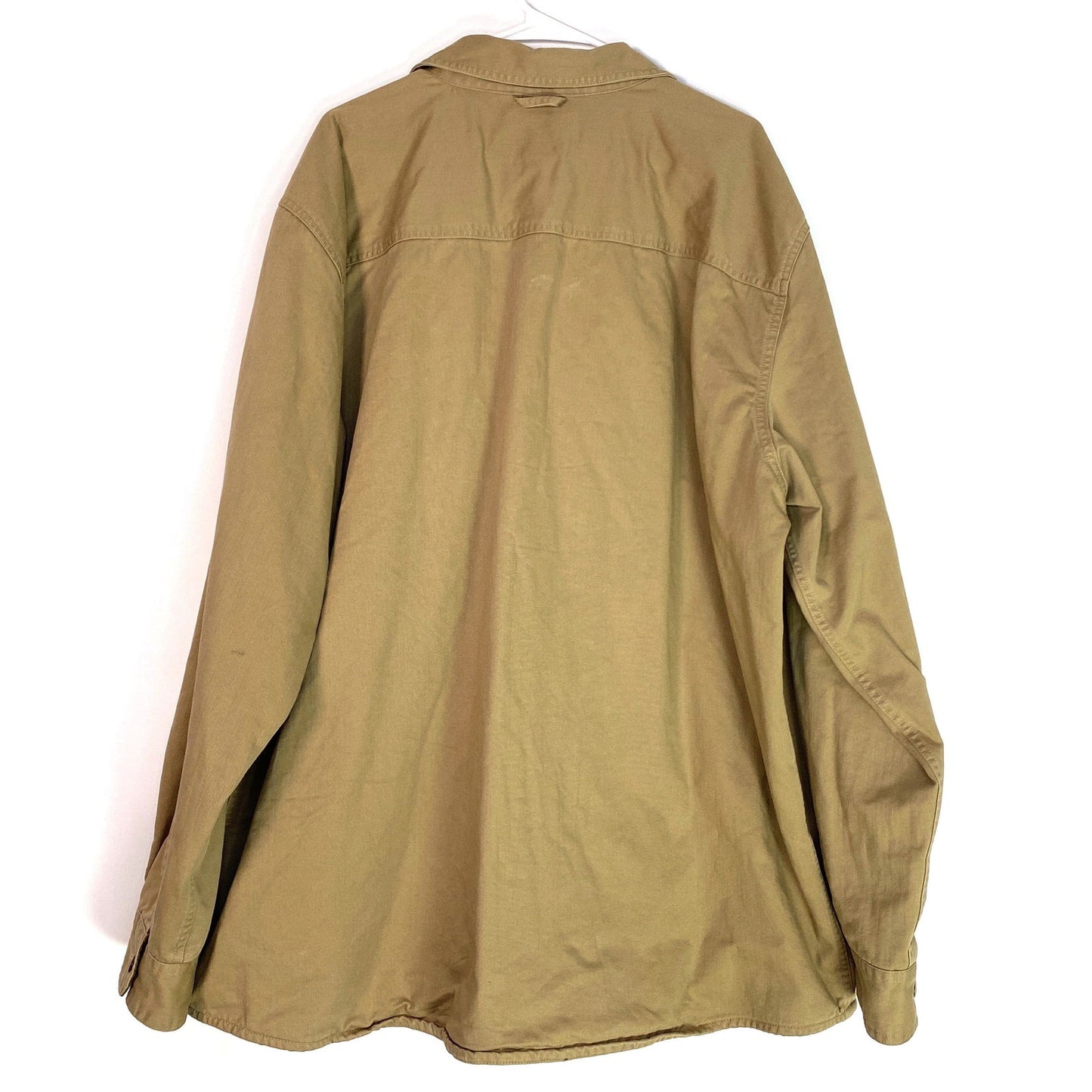 Eddie Bauer Mens Size XXL Tan Beige Lined Button-Up Field/Chore Shirt L/s - | Buy at Parsimony Shoppes