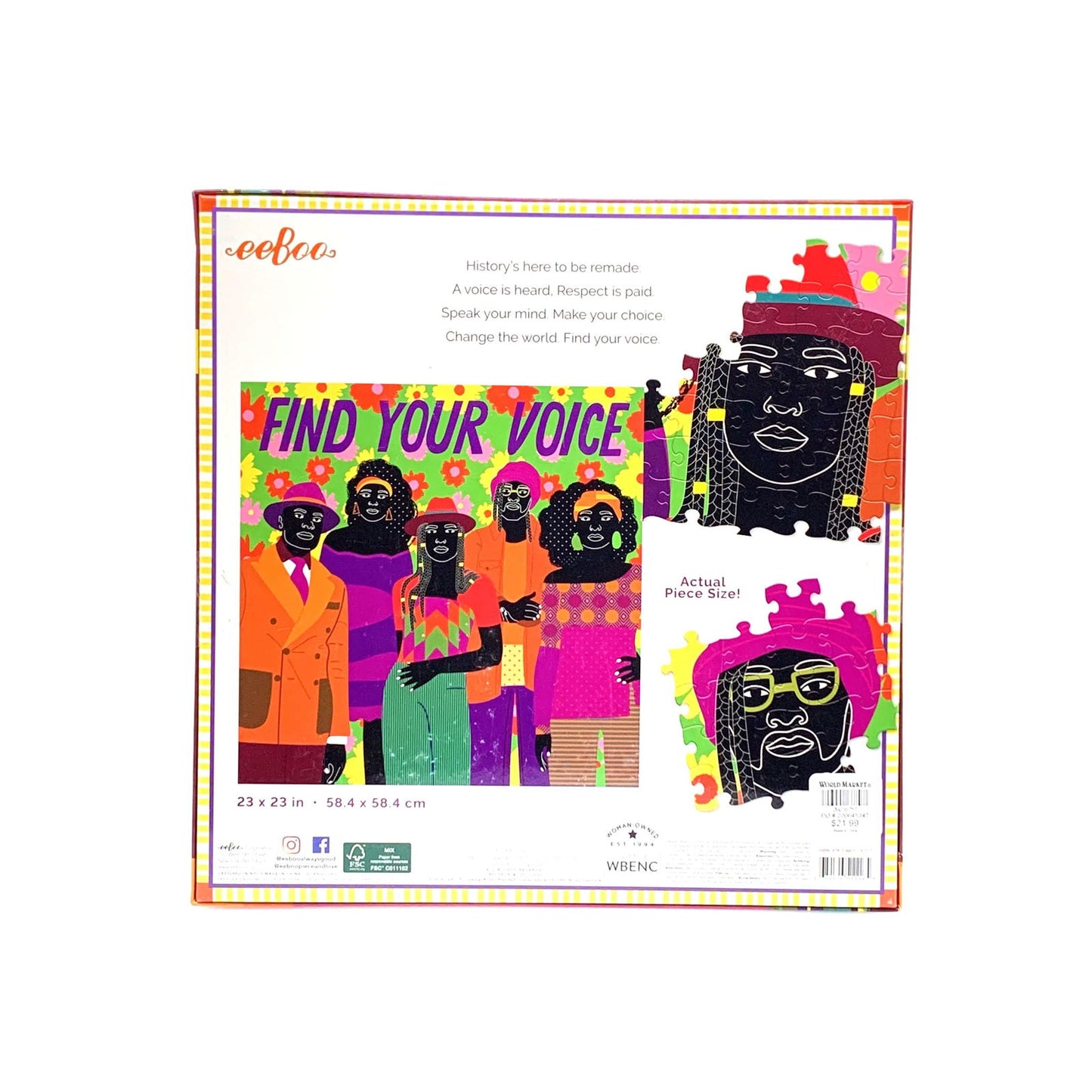 Eeboo | ‘FIND YOUR VOICE’ Jigsaw Puzzle 1000 Pc | Multi-Color | NIB - | Buy at Parsimony Shoppes