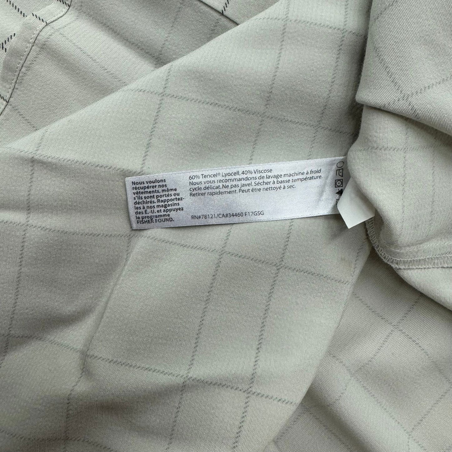 Eileen Fisher | Womens Windowpane Button-Up Blouse | Color: Ivory/Black | Size: L | Pre-Owned - | Buy at Parsimony Shoppes