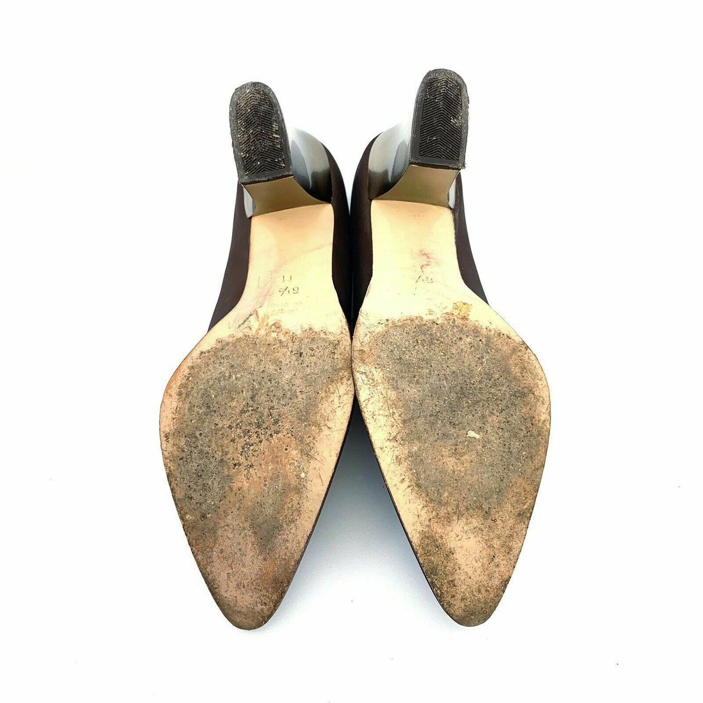 Elegant Enzo Angiolini Womens Pointed Toe Shoes Must-Have Metallic Heel Brown Size 6.5M Pre-Owned - | Buy at Parsimony Shoppes