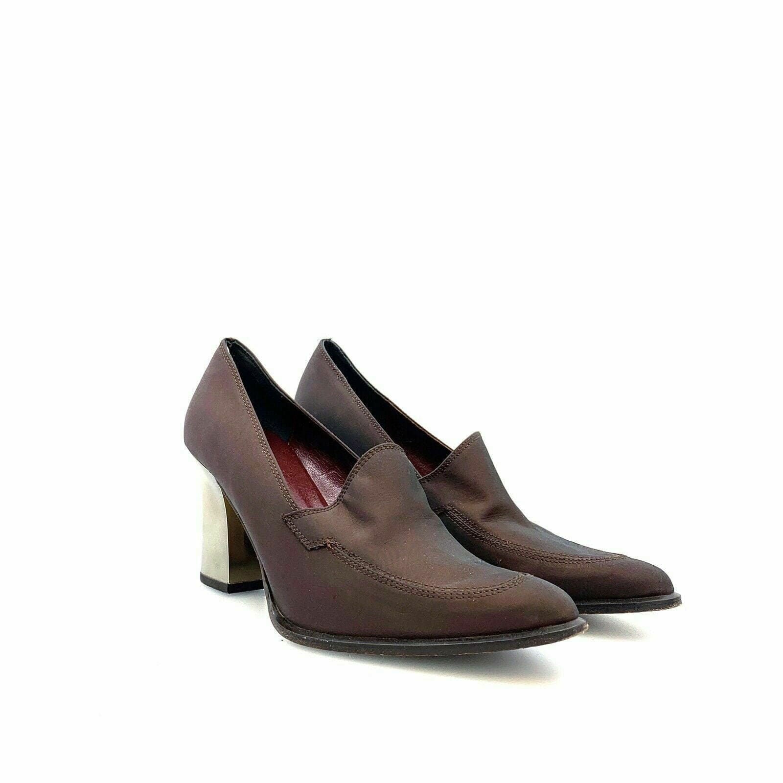 Elegant Enzo Angiolini Womens Pointed Toe Shoes Must-Have Metallic Heel Brown Size 6.5M Pre-Owned -  | Buy at Parsimony Shoppes