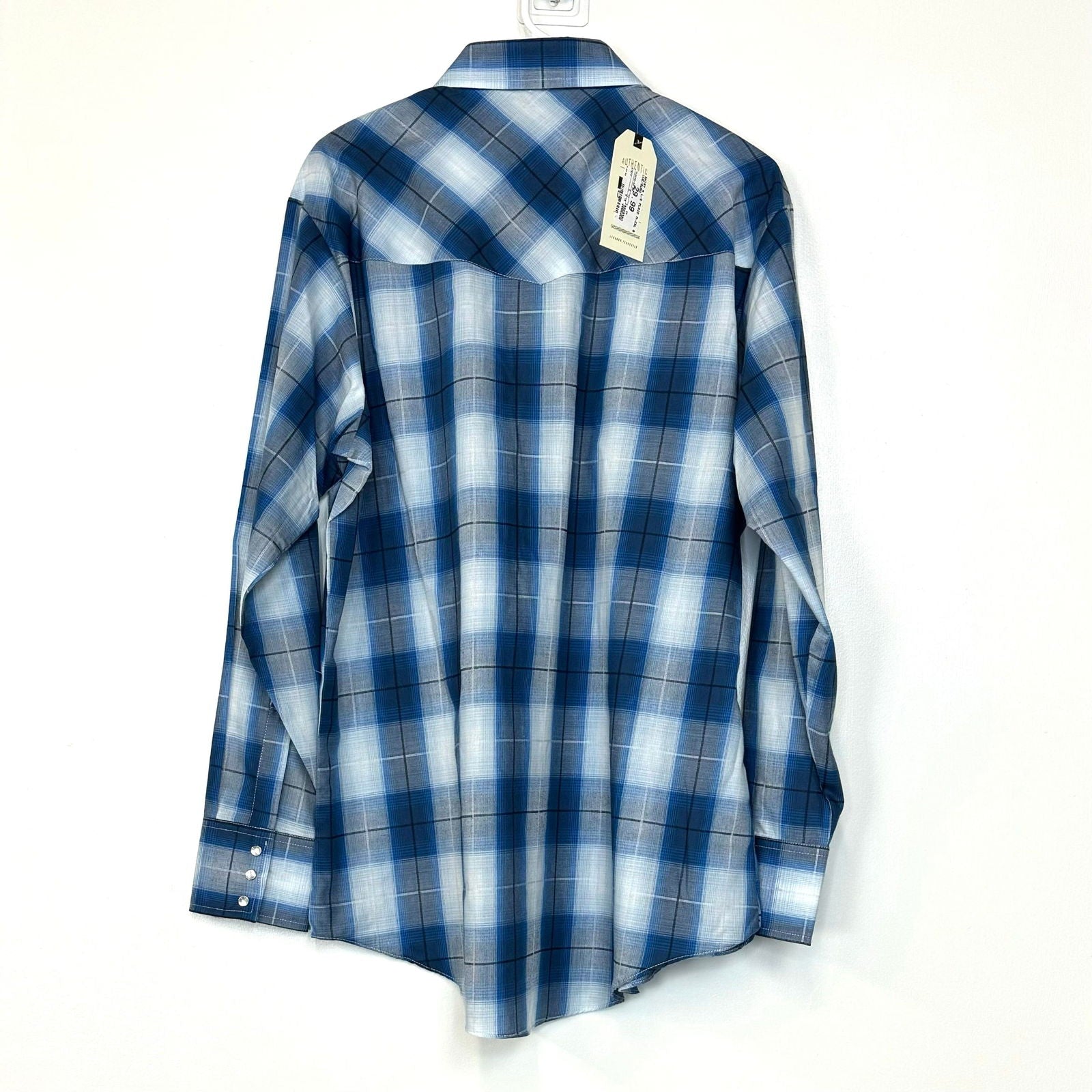 Ely Cattleman | Plaid Western L/s Pearl Snap Up Shirt | Color: Blue | Size: L | NWT -  | Buy at Parsimony Shoppes
