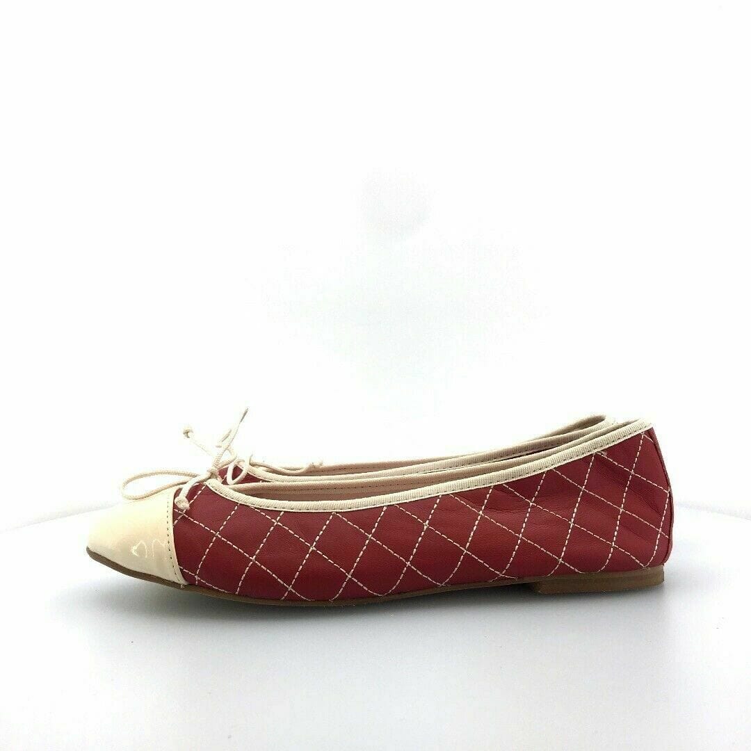 Euforia Bailarinas Womens Edith Quilted Ballet Flats Size 9 Red/White - | Buy at Parsimony Shoppes