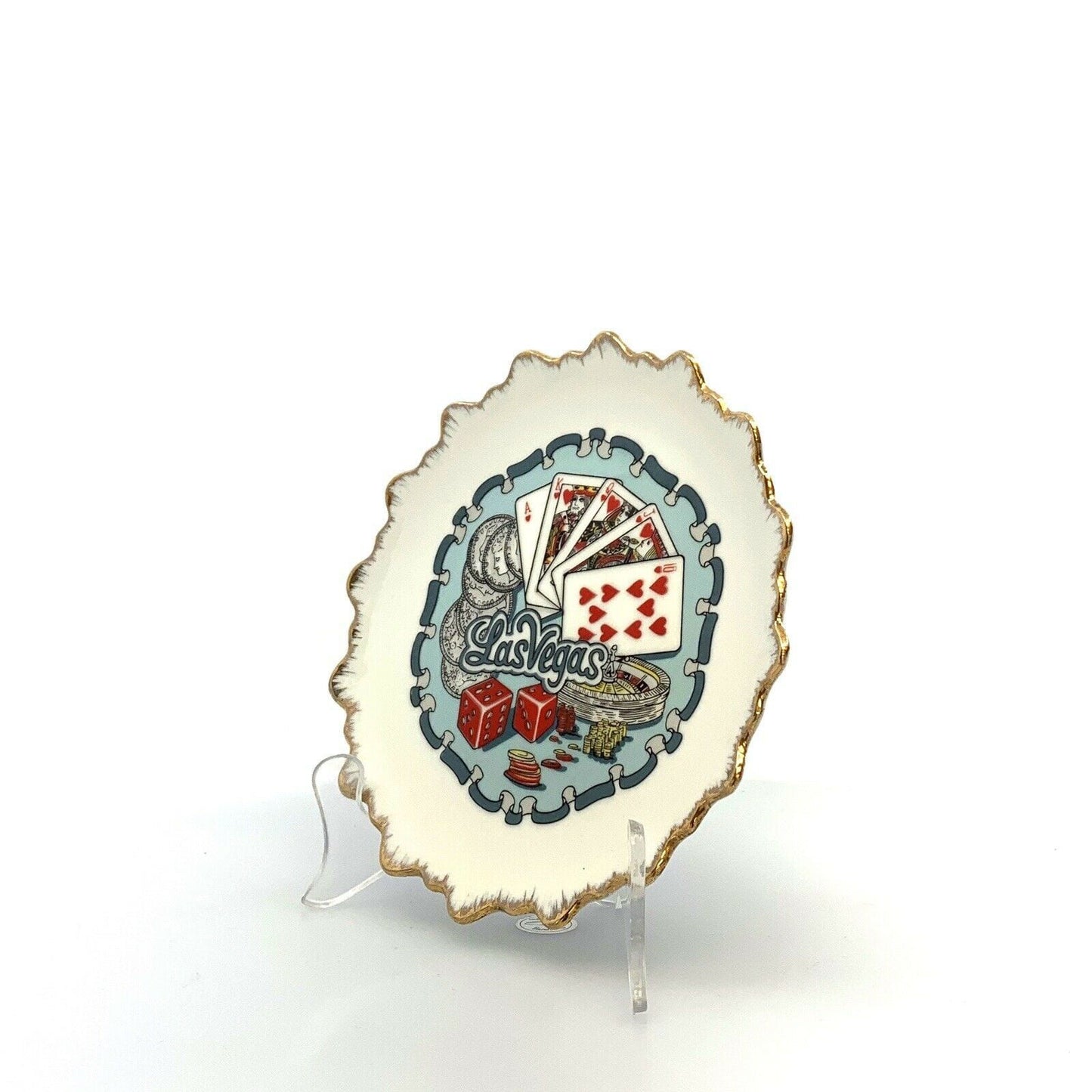 Exquisite City Of Las Vegas Souvenir Collectible Plate - 8" White Ceramic - | Buy at Parsimony Shoppes