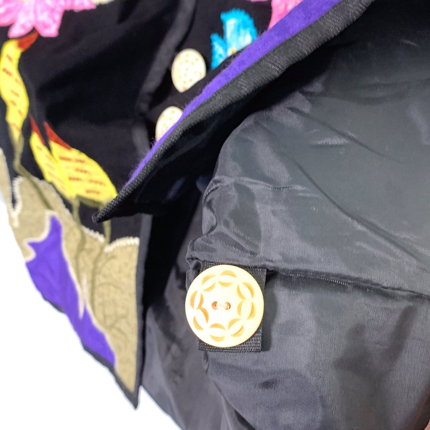 Eye-Catching Indigo Moon Womens Embroidered & Embellished Button-Up Jacket Size Medium Floral Black - | Buy at Parsimony Shoppes