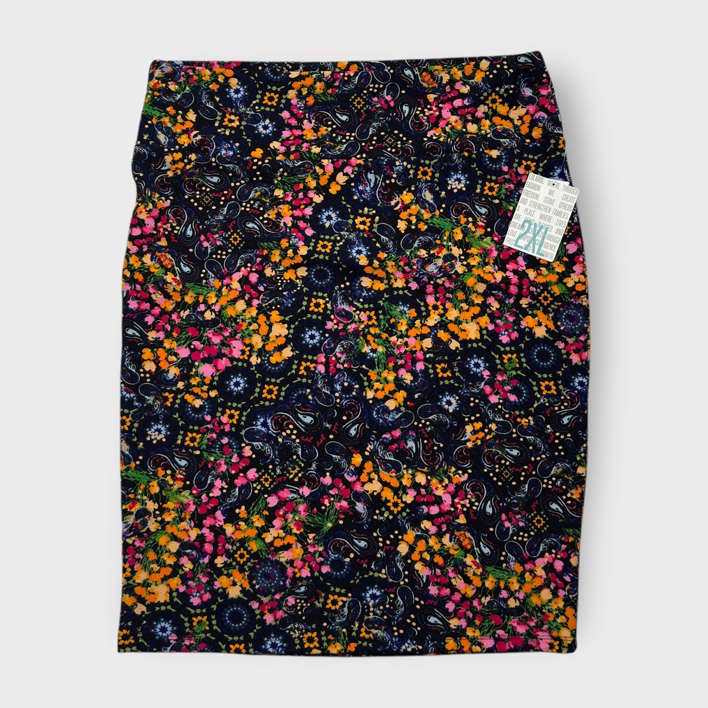 LuLaRoe Cassie Pencil Skirt - Multicolor Floral Pattern - Size 2XL (22-24) - NWT