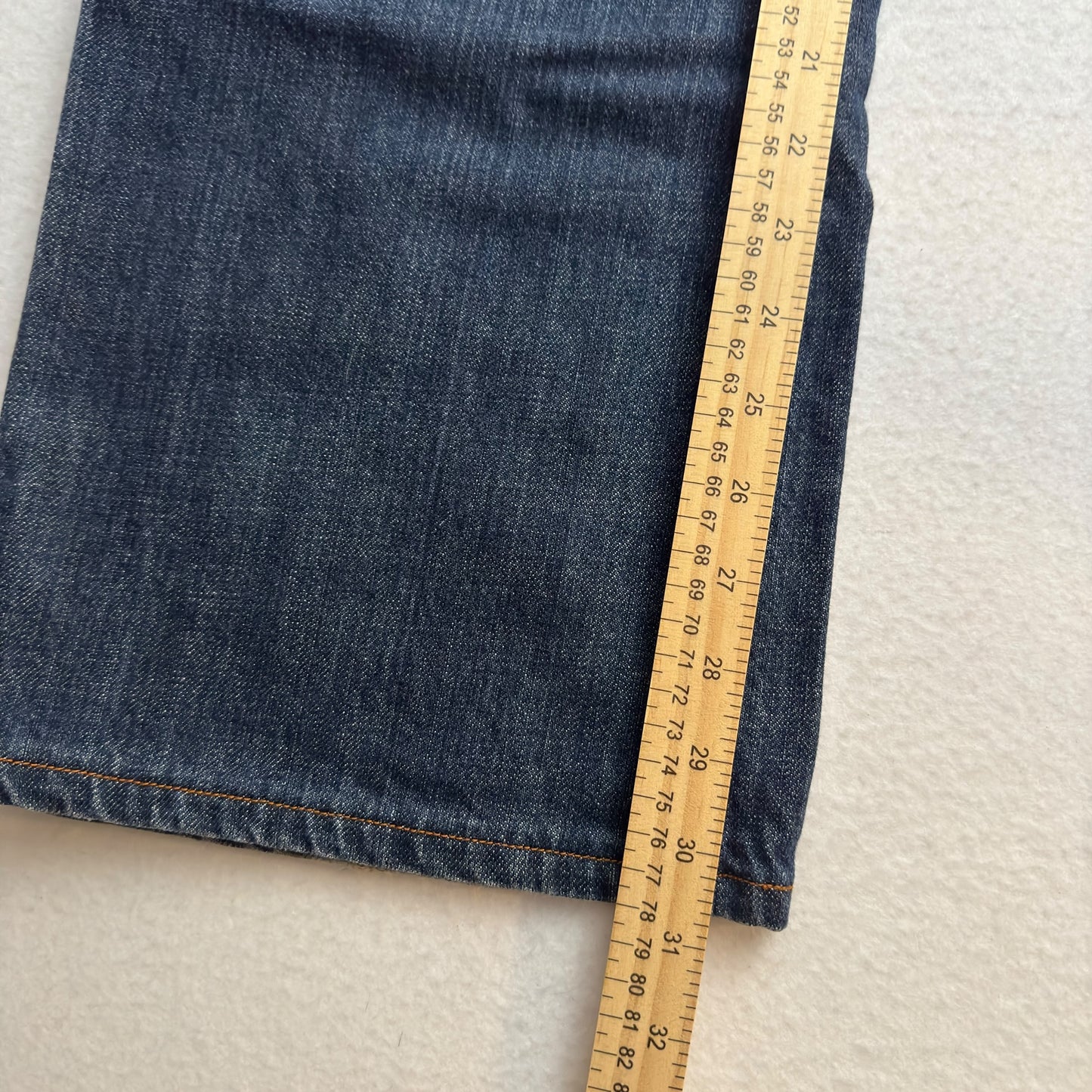 7 For All Mankind Relaxed Straight Jeans - 29x32 - Blue Denim - Cotton Blend Comfort