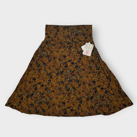 LuLaRoe Azure A-Line Skirt | M (6-8) | Yellow/Black Abstract Scribbles | NWT