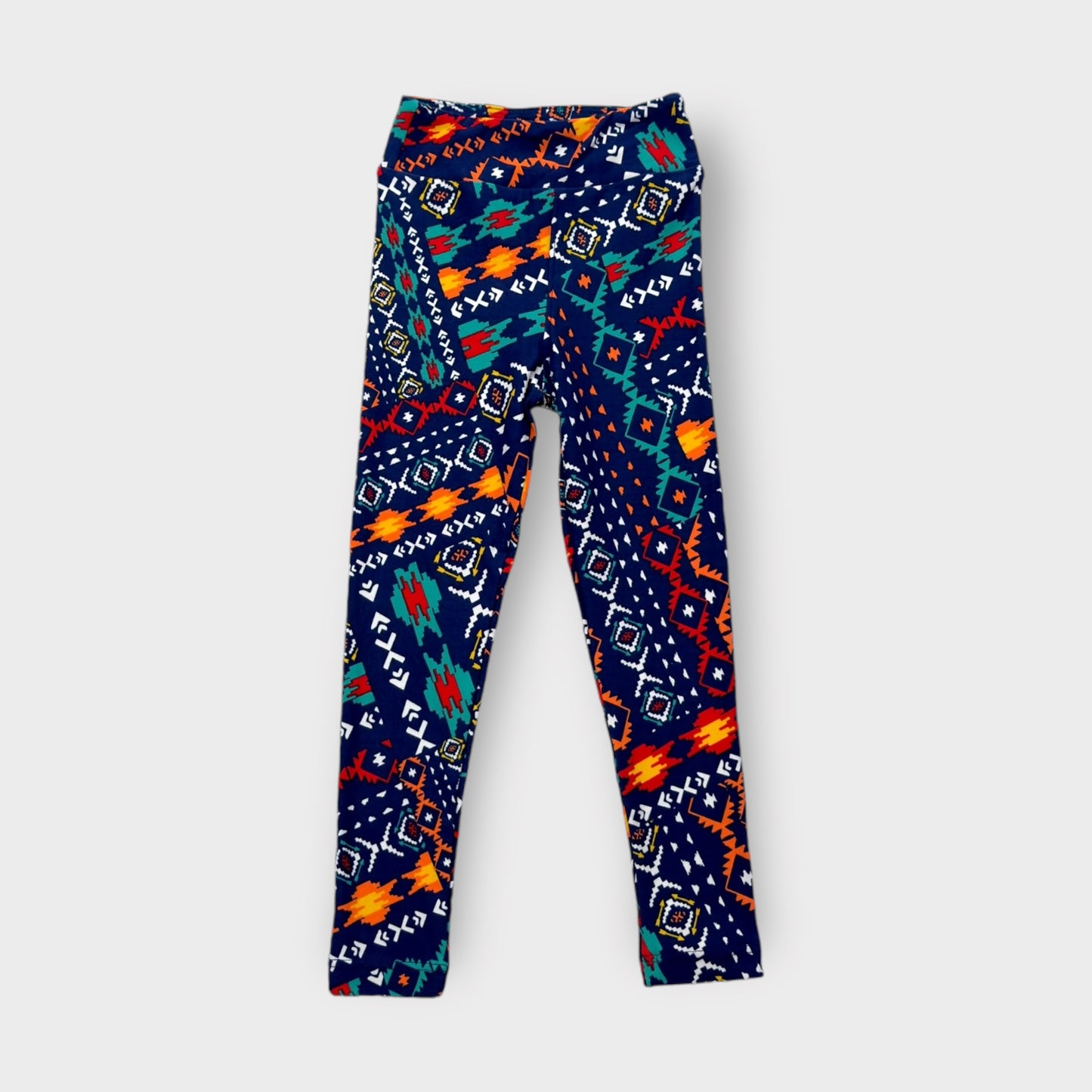 LuLaRoe Kids Stretch Leggings | S/M (2-8) | Multicolor Tribal Print | Cozy Everyday Wear | New