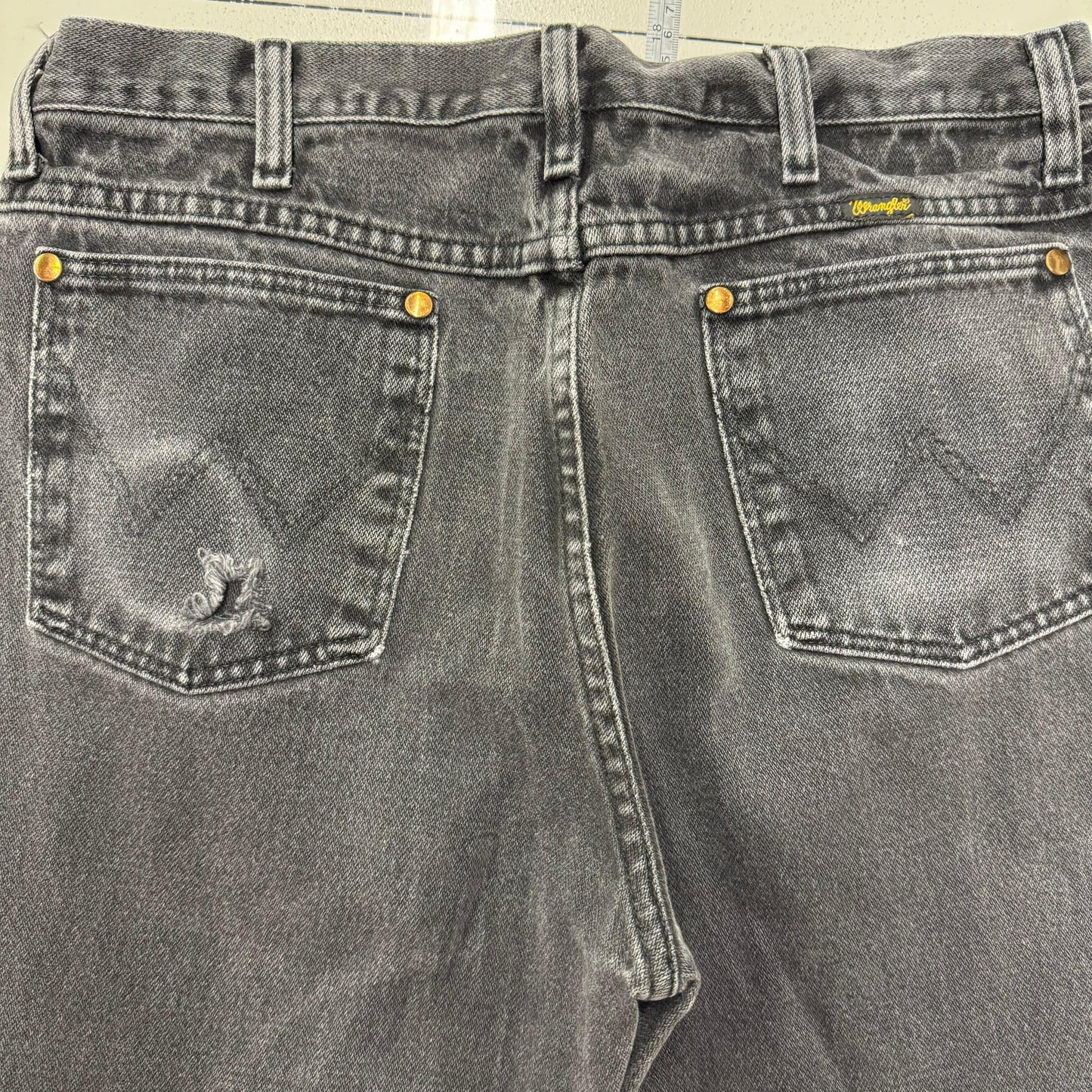 Wrangler Mens Straight Denim Jeans – Pre-Worn Comfort for Everyday Wear – Size 33x34 – Color: Black