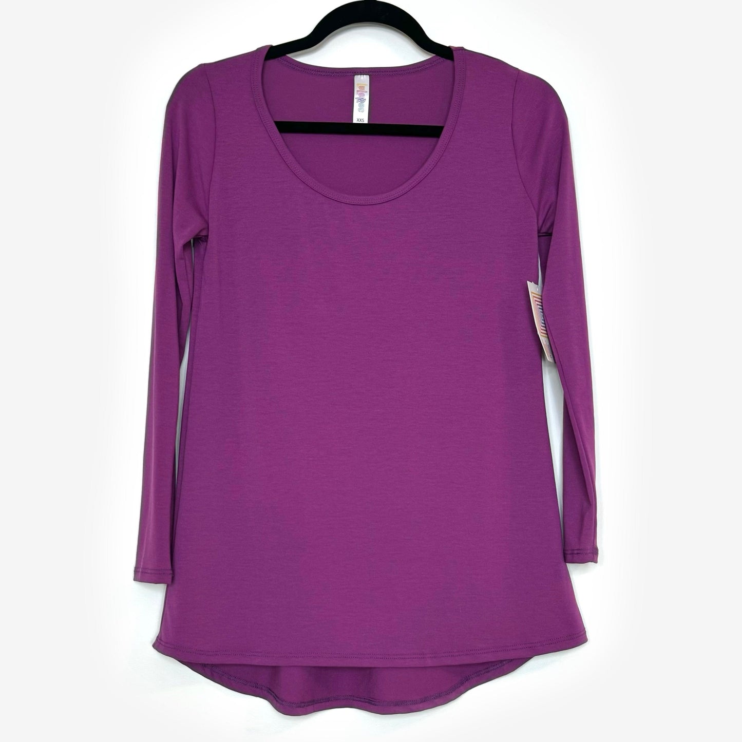 LuLaRoe Vault | Lynnae High-Low L/s Top | Size: XXS (00-0) | Purple | Solid | NWT
