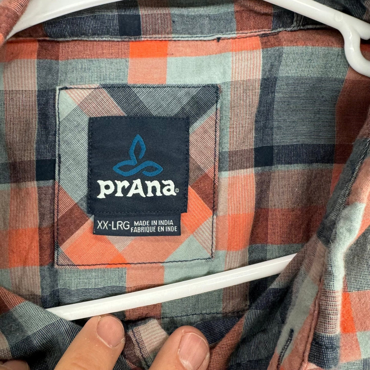 Prana | Mens S/s Plaid Button-Up Casual Shirt | Color: Gray/Black | Size: XX-Large | Pre-Owned