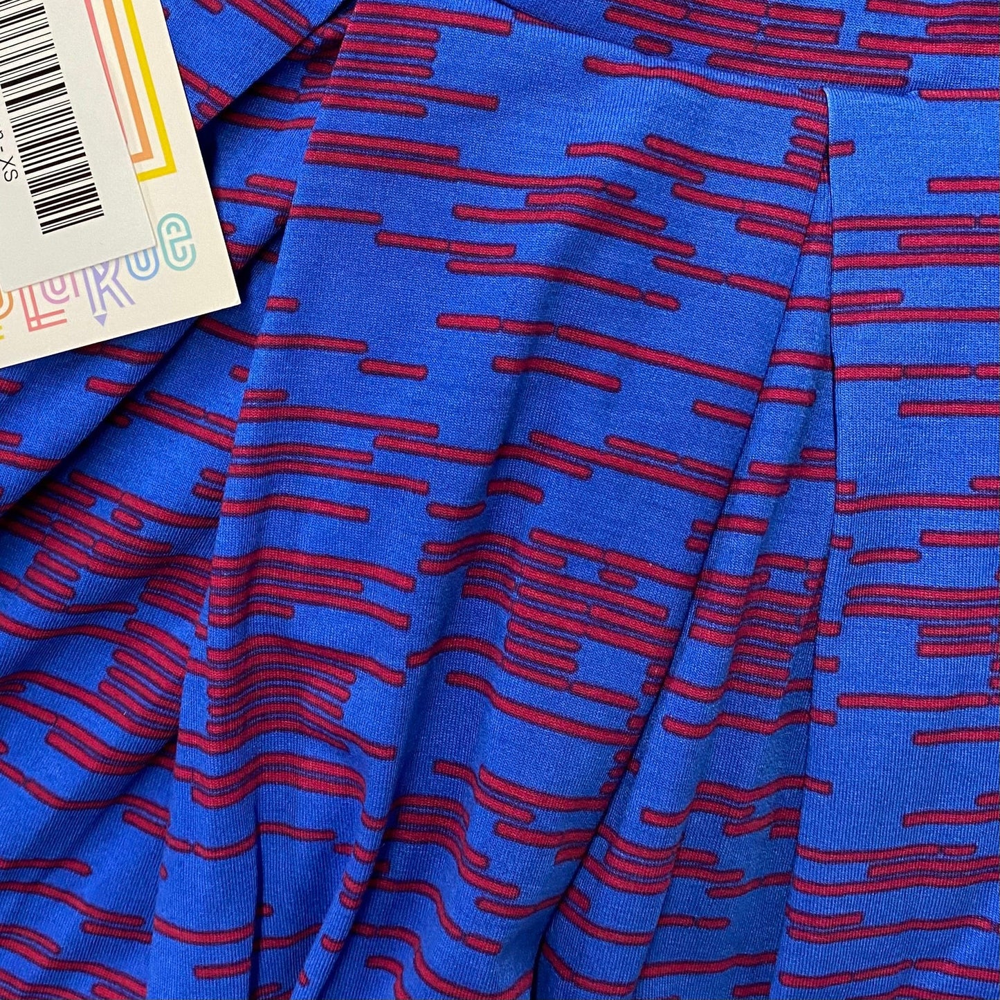 LuLaRoe Madison Pleated Skirt | XS (0-4) | Red/Blue Animal Print| NWT