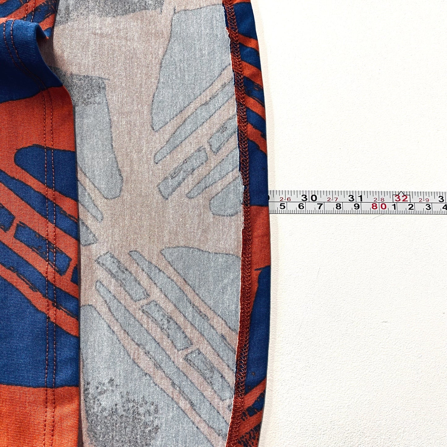 LuLaRoe Womens S Orange/Blue Carved Stamp Classic T S/s Top NWT