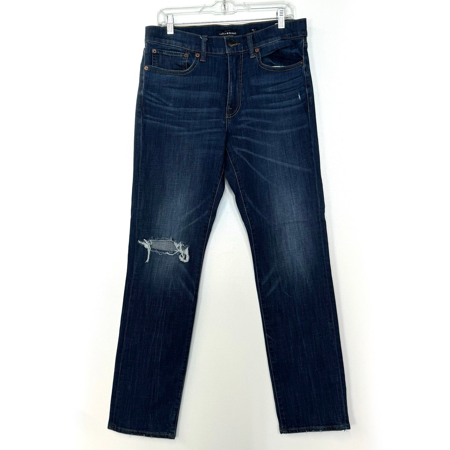 Lucky Brand Mens Skinny Denim Jeans – Dark Blue, Size 32/32 – Perfect for Everyday Wear – Pre-Owned