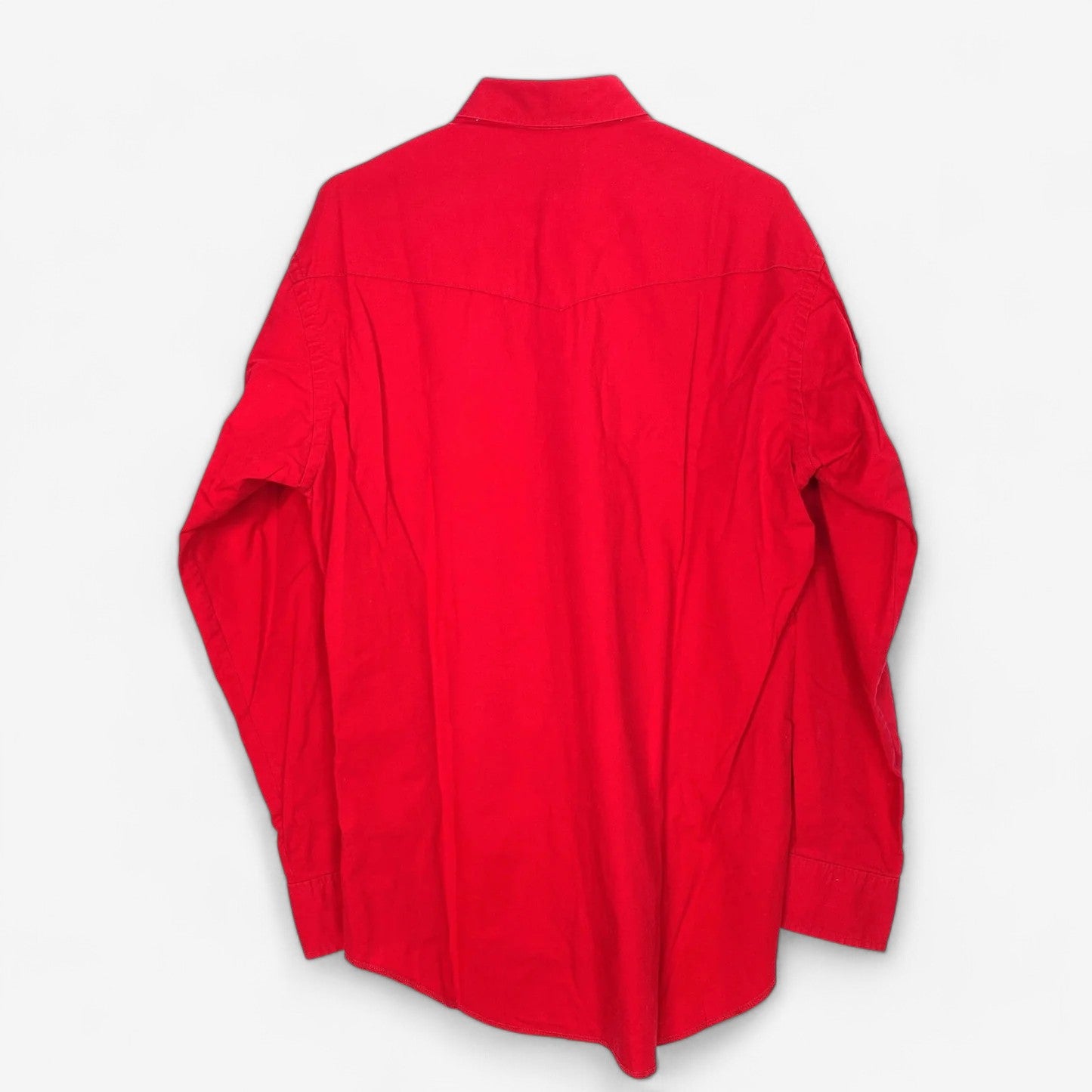 Wrangler Men's Red X-Long Tails Single Needle Button-Down Shirt - Size S - Pre-Owned