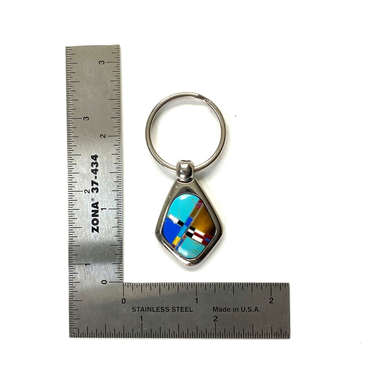 Faux Turquoise Multi Stone Fashion Keychain Key Ring - | Buy at Parsimony Shoppes
