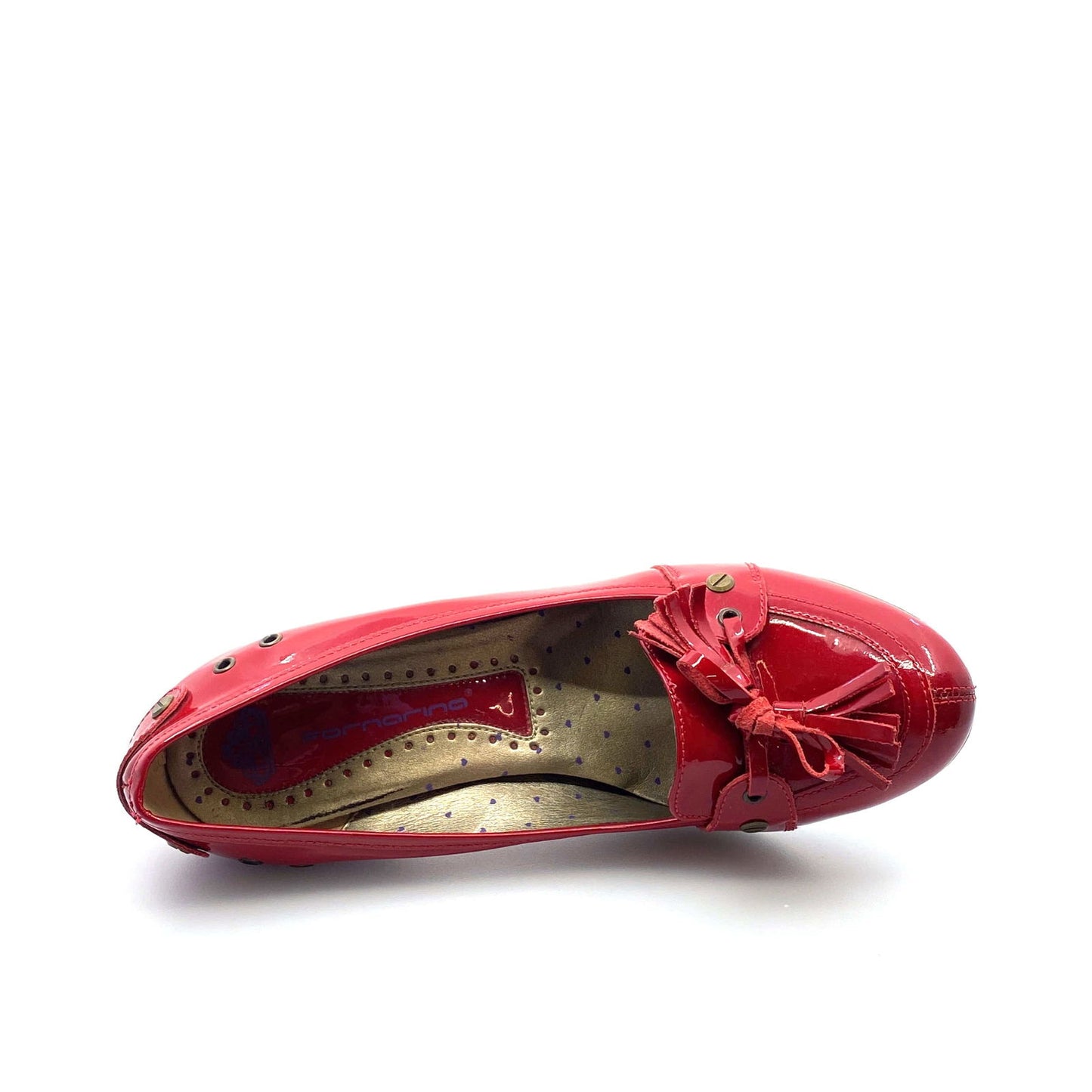 Fergalicious Womens Size 10 Red Patent Leather Heels Pumps Bow Tassle - | Buy at Parsimony Shoppes