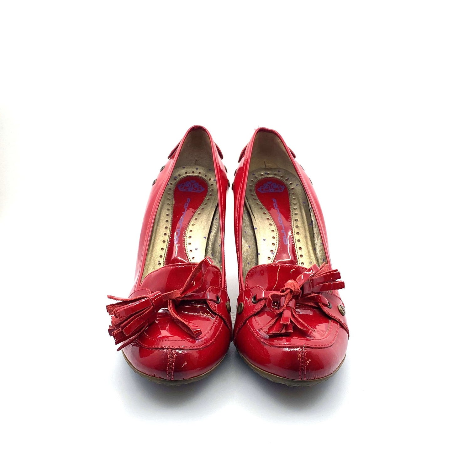 Fergalicious Womens Size 10 Red Patent Leather Heels Pumps Bow Tassle - | Buy at Parsimony Shoppes