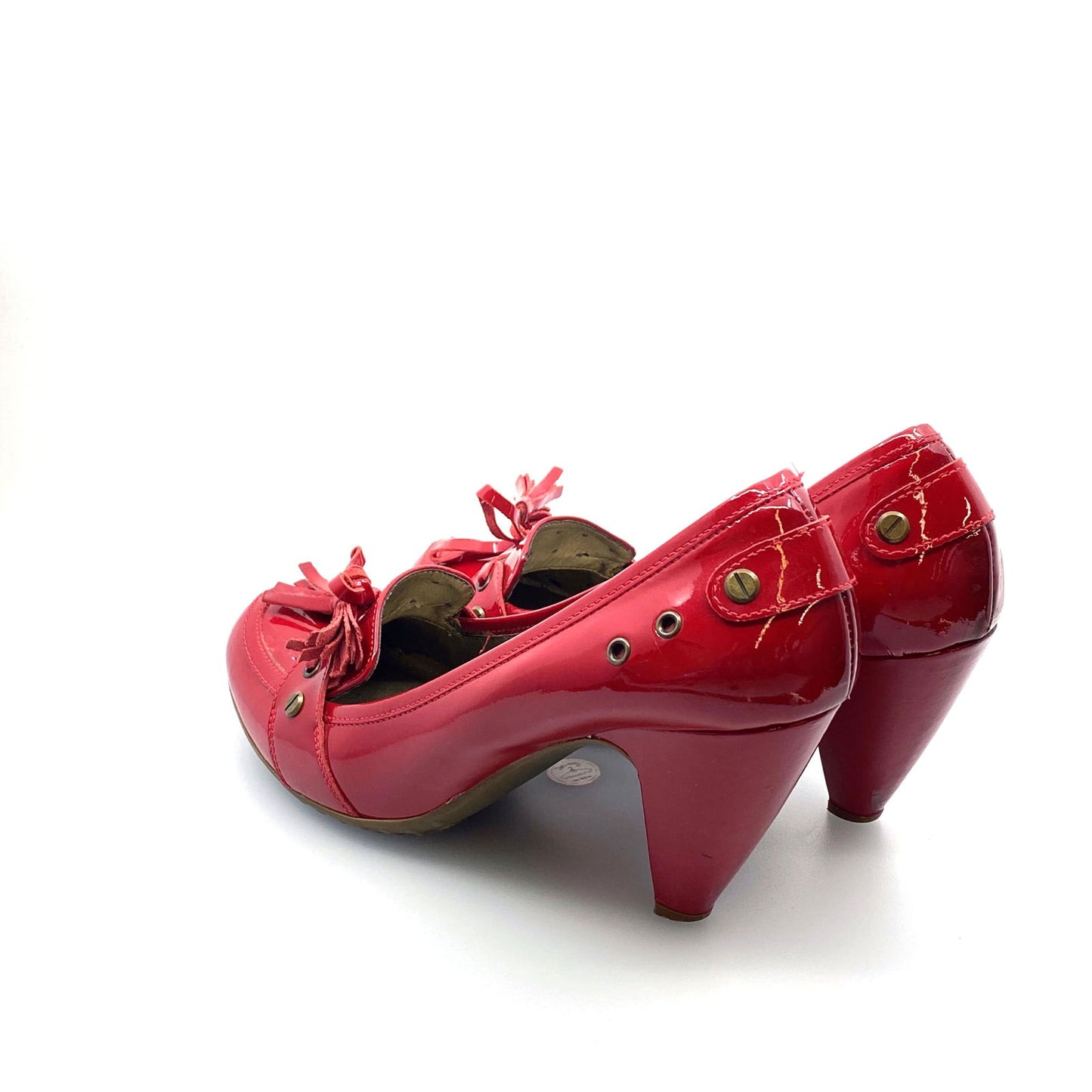 Fergalicious Womens Size 10 Red Patent Leather Heels Pumps Bow Tassle - | Buy at Parsimony Shoppes