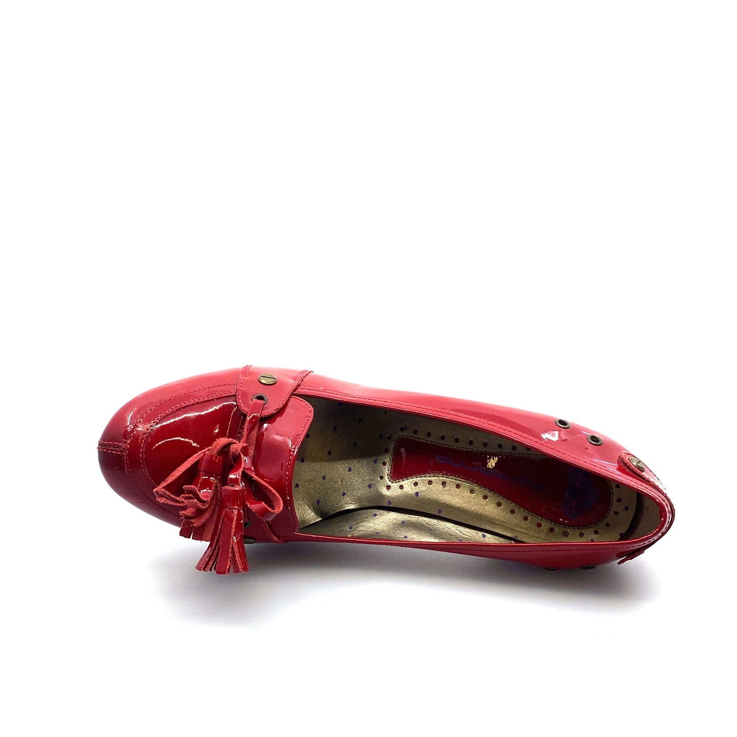 Fergalicious Womens Size 10 Red Patent Leather Heels Pumps Bow Tassle - | Buy at Parsimony Shoppes