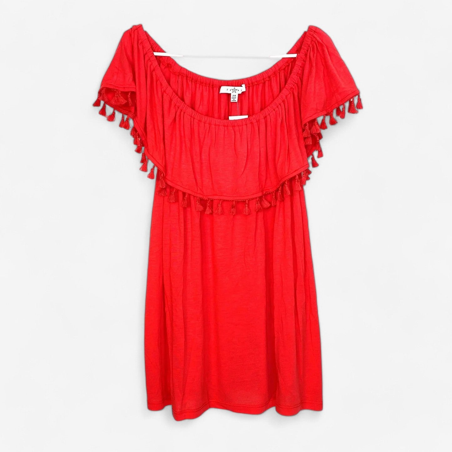 Fever Women's Sleeveless Fringe Blouse - Dark Pink - Size 2X - New with Tags