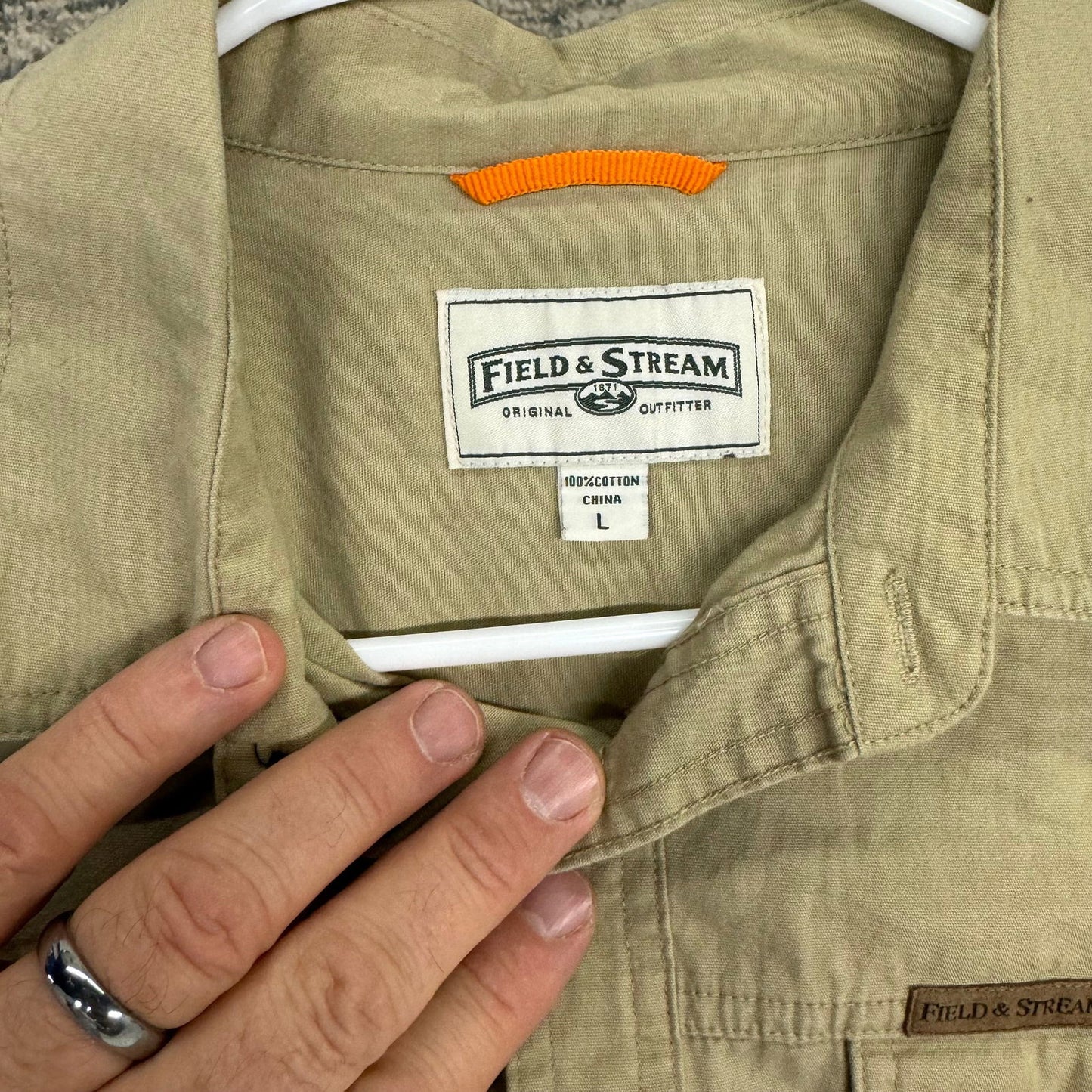 Field & Stream | Mens Shirt Button Up Long Sleeve | Color: Beige | Size: L | GUC - | Buy at Parsimony Shoppes