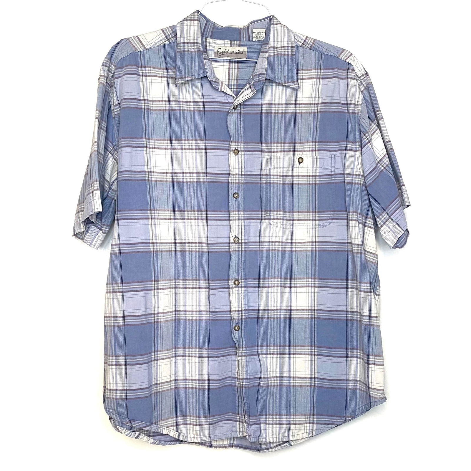 Fieldmaster Mens Size XL Blue Brown Plaid Casual Shirt s/s Pre-Owned -  | Buy at Parsimony Shoppes