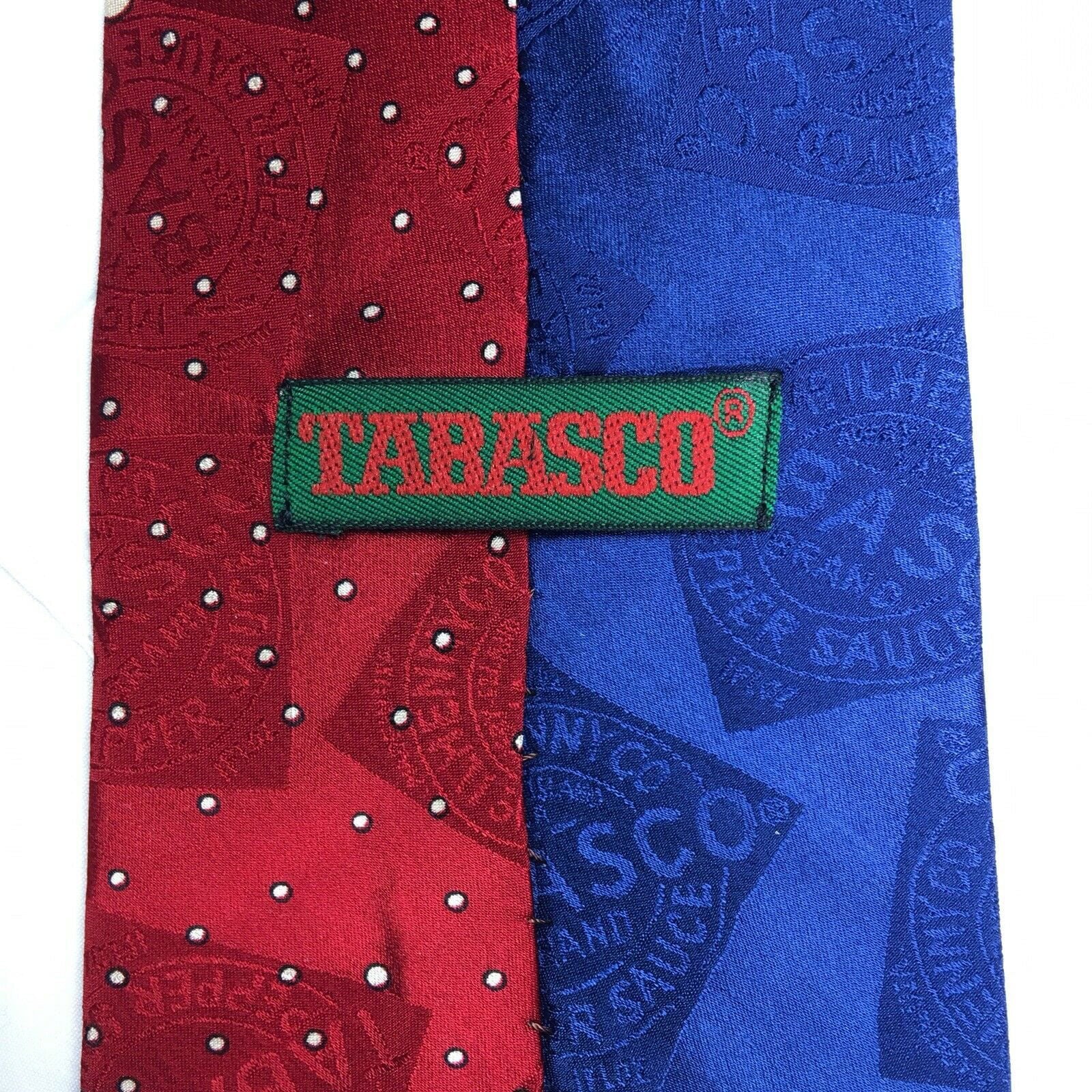 Fiery Tabasco Mens Red & Blue Silk Necktie 58" Very Good -  | Buy at Parsimony Shoppes