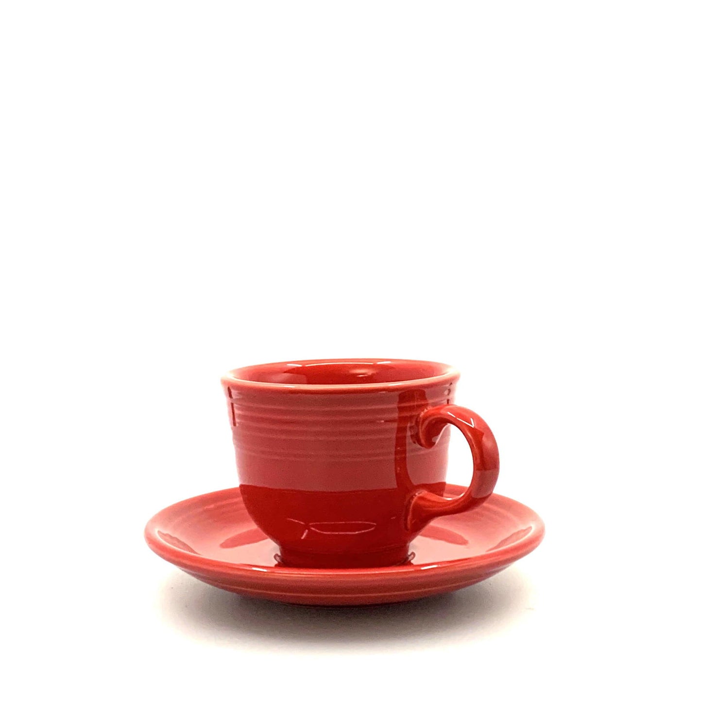 Fiesta Red Replacement Tea Coffee Cup and Saucer Set Homer Laughlin Co USA. - | Buy at Parsimony Shoppes