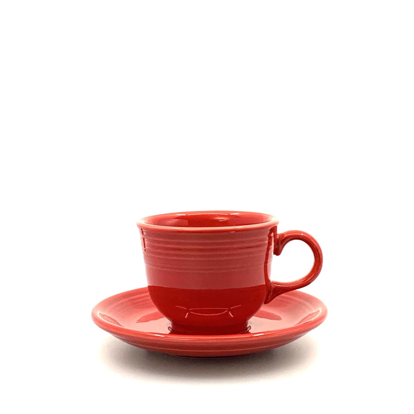 Fiesta Red Replacement Tea Coffee Cup and Saucer Set Homer Laughlin Co USA. - | Buy at Parsimony Shoppes