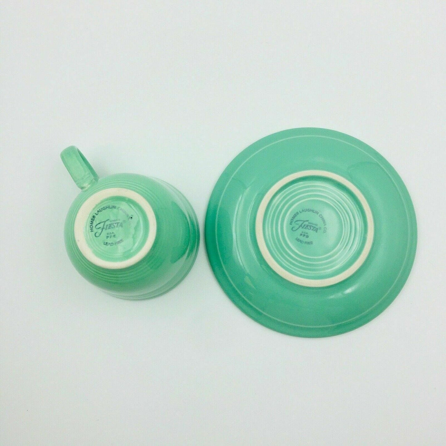 Fiesta Seafoam Green Replacement Tea Coffee Cup and Saucer Set Homer Laughlin Co USA. - | Buy at Parsimony Shoppes