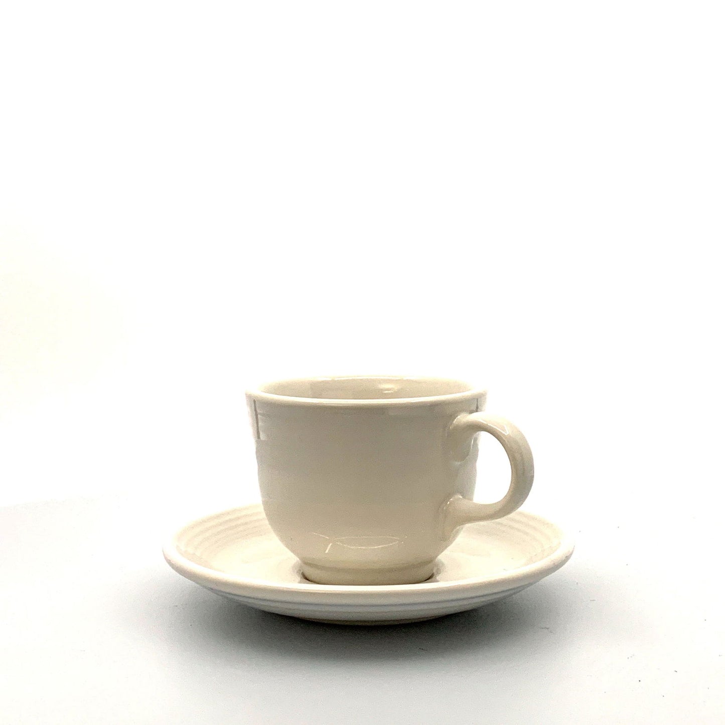 Fiesta White Replacement Tea Coffee Cup and Saucer Set Homer Laughlin Co USA. - | Buy at Parsimony Shoppes