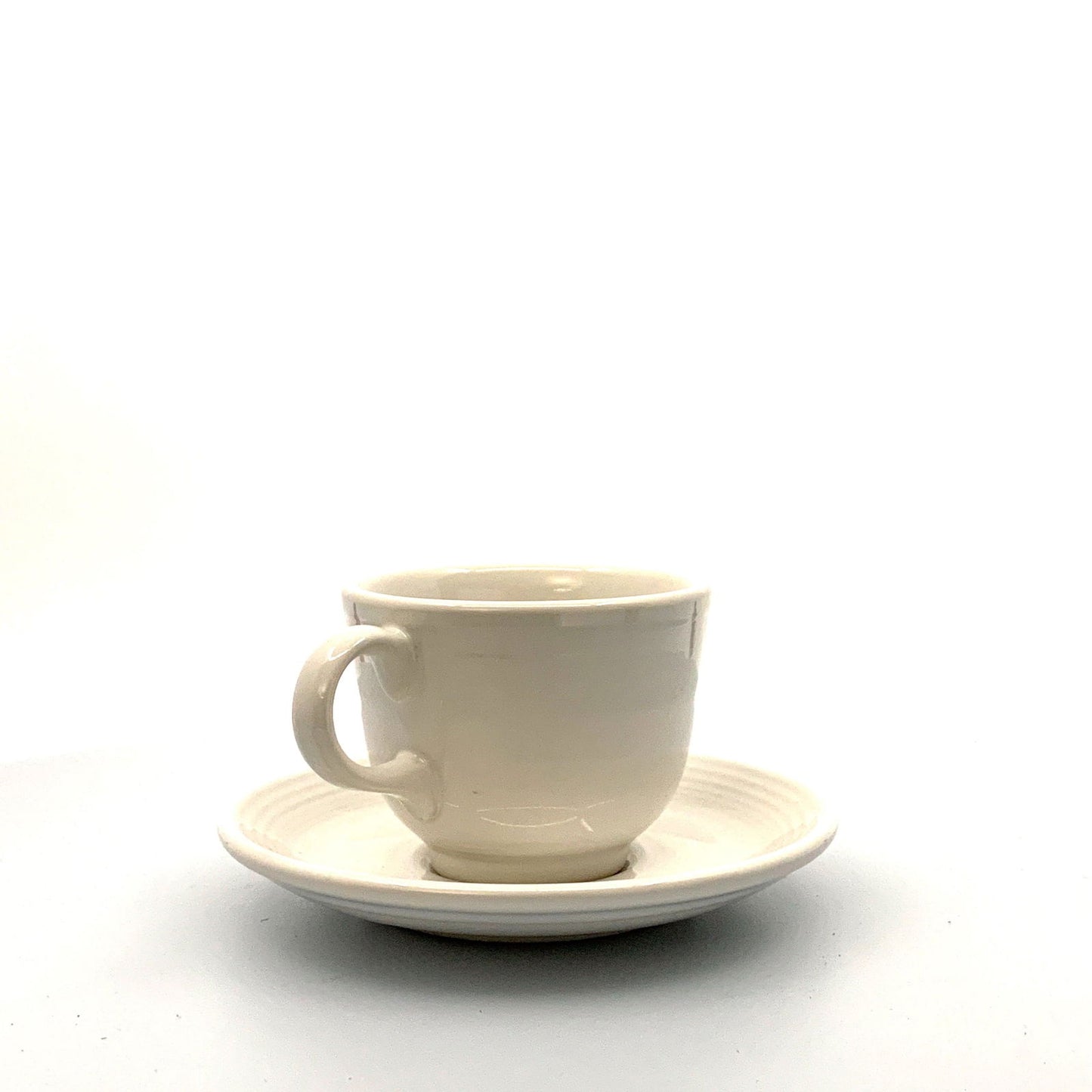 Fiesta White Replacement Tea Coffee Cup and Saucer Set Homer Laughlin Co USA. - | Buy at Parsimony Shoppes