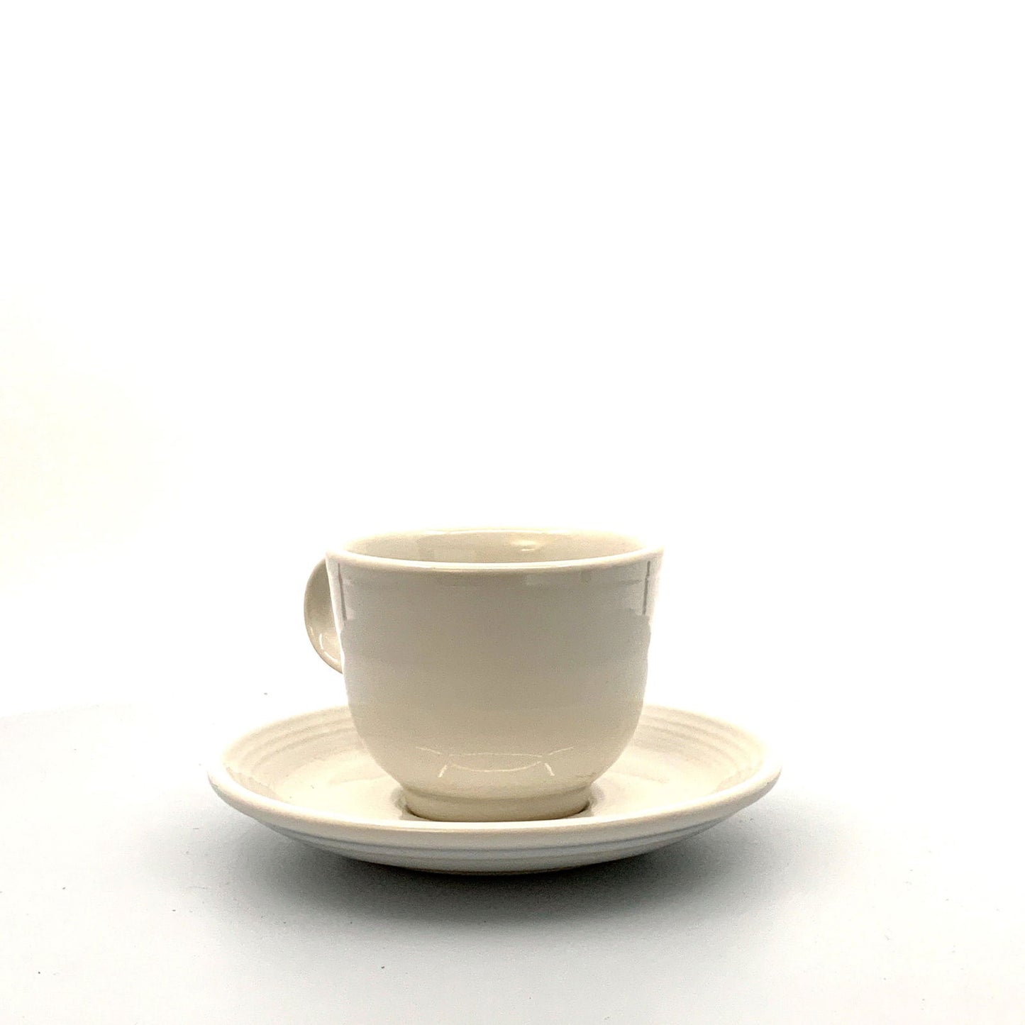 Fiesta White Replacement Tea Coffee Cup and Saucer Set Homer Laughlin Co USA. - | Buy at Parsimony Shoppes