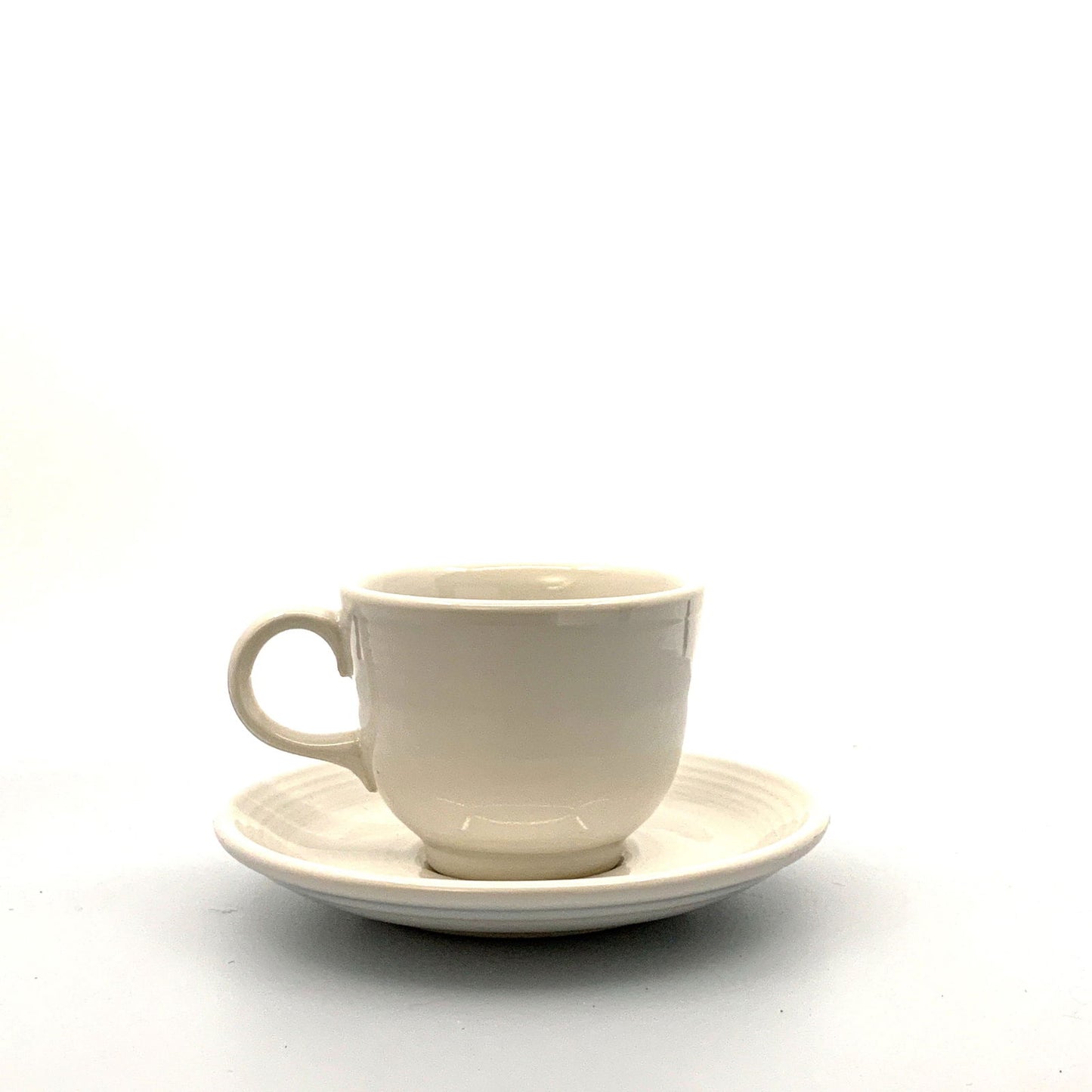 Fiesta White Replacement Tea Coffee Cup and Saucer Set Homer Laughlin Co USA. - | Buy at Parsimony Shoppes