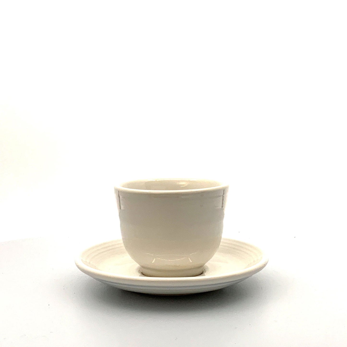 Fiesta White Replacement Tea Coffee Cup and Saucer Set Homer Laughlin Co USA. - | Buy at Parsimony Shoppes