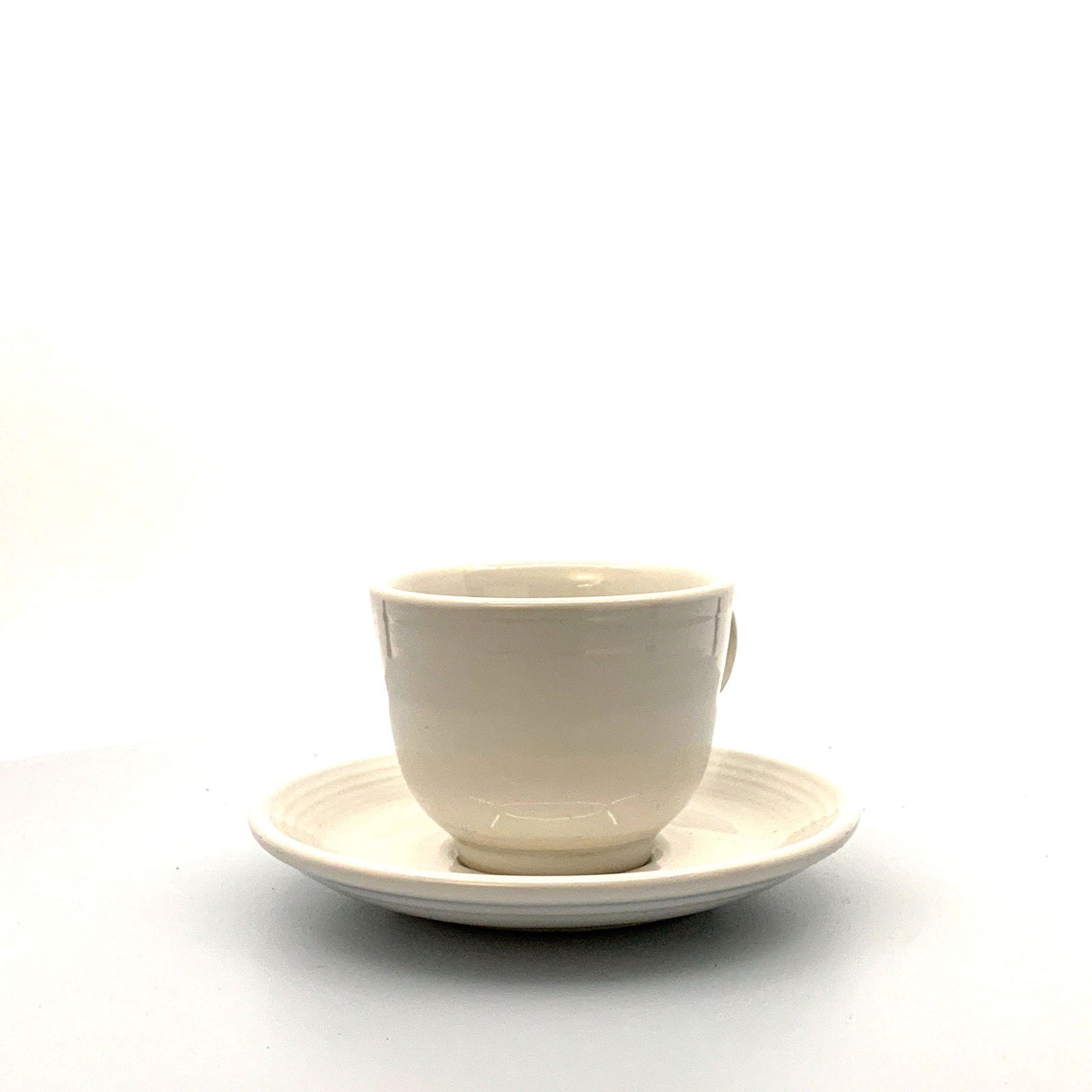 Fiesta White Replacement Tea Coffee Cup and Saucer Set Homer Laughlin Co USA. - | Buy at Parsimony Shoppes