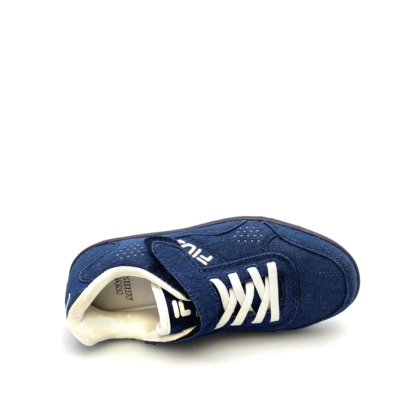 Fila Kids Memory Foam “Enkoro 2” Size 2 Blue Denim Lace-Up & Strap Shoes - | Buy at Parsimony Shoppes