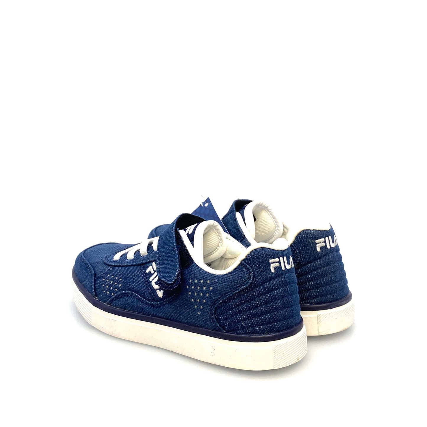 Fila Kids Memory Foam “Enkoro 2” Size 2 Blue Denim Lace-Up & Strap Shoes - | Buy at Parsimony Shoppes