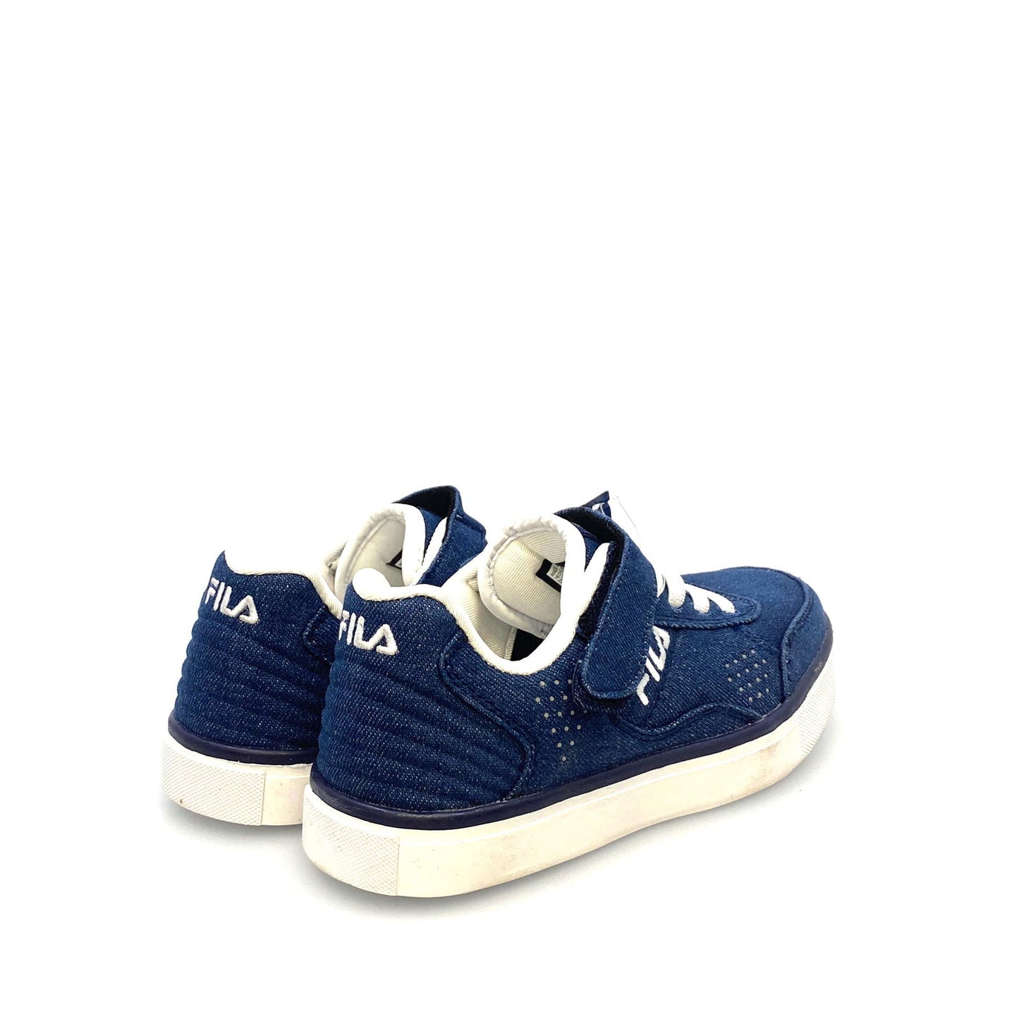 Fila Kids Memory Foam “Enkoro 2” Size 2 Blue Denim Lace-Up & Strap Shoes - | Buy at Parsimony Shoppes