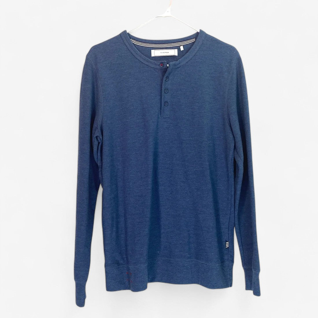 Five Four Mens Size M Blue Pullover Henley Sweatshirt Long Sleeve