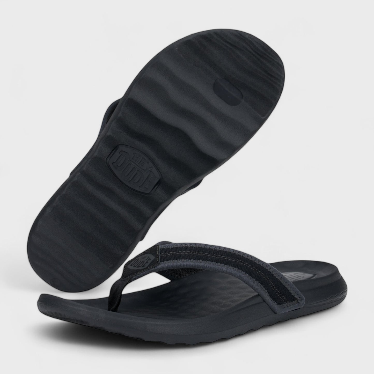 Hey Dude Myers Flip Sport Mode | M7 | Black/Black | Flip-Flops | New with Tags