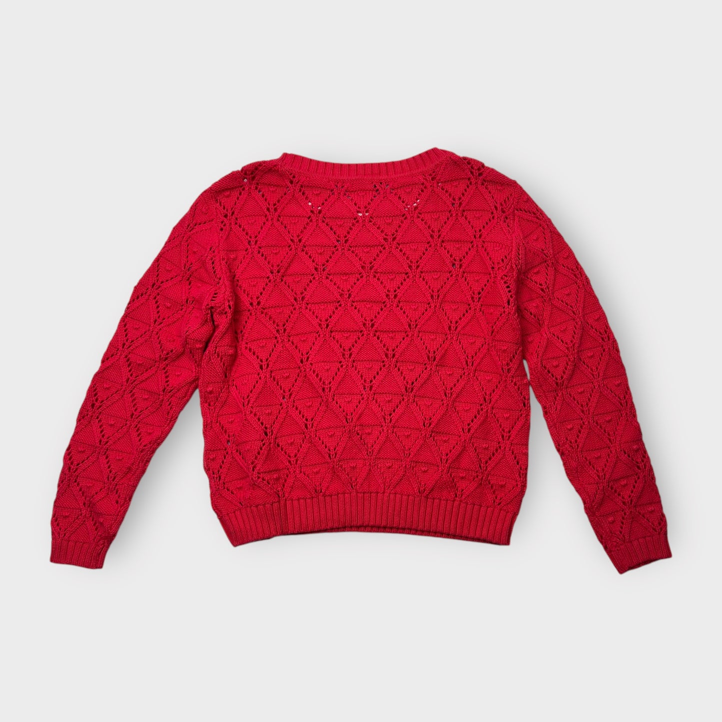 Tommy Hilfiger Red Crocheted Knitted Sweater XL - EUC