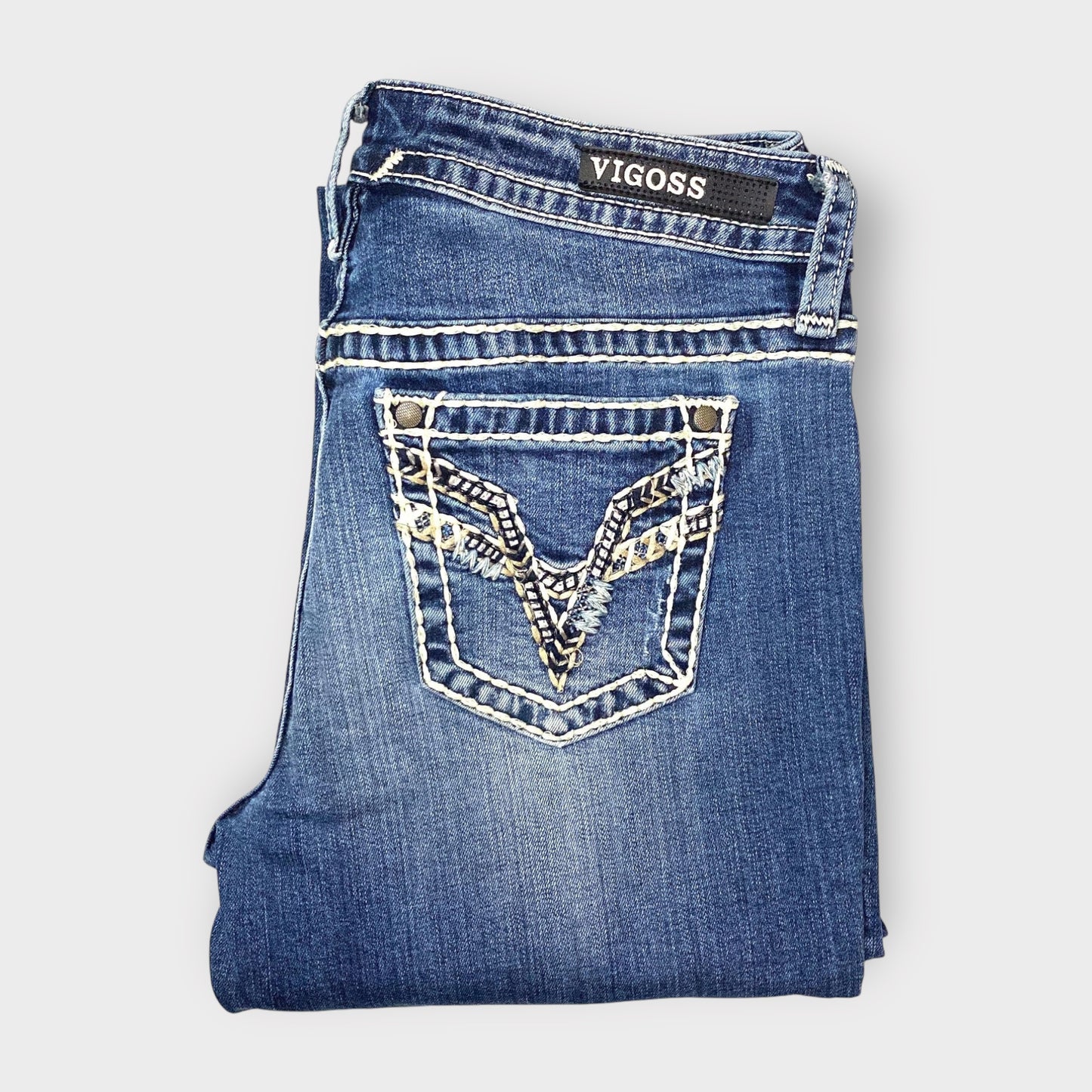 Vigoss Women's Size 3/4 Skinny Denim Blue Jeans