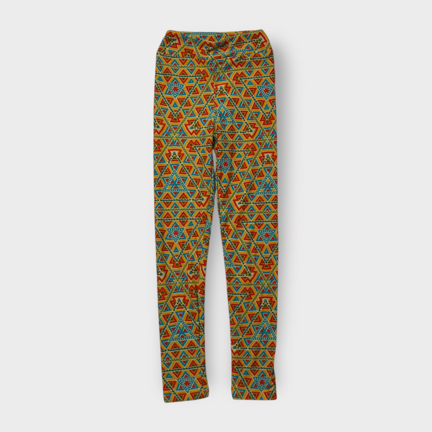 LuLaRoe Kids Leggings | Kids L/XL (8-14) | Yellow/Blue Tribal Print | New