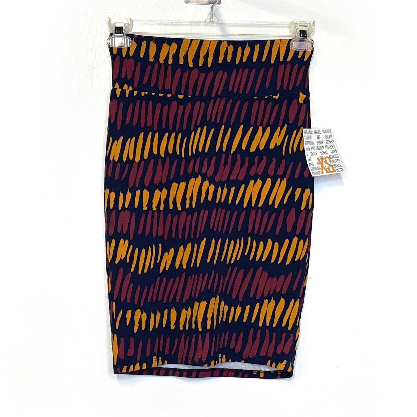 LuLaRoe Womens XS Cassie Skirt Pink/Yellow/Blue Abstract NWT