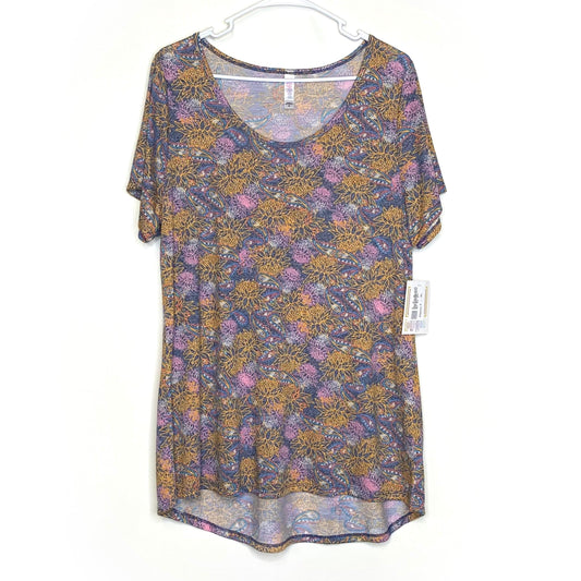LuLaRoe Womens XL Blue/Multicolor Classic T Paisley & Floral T-Shirt S/s NWT