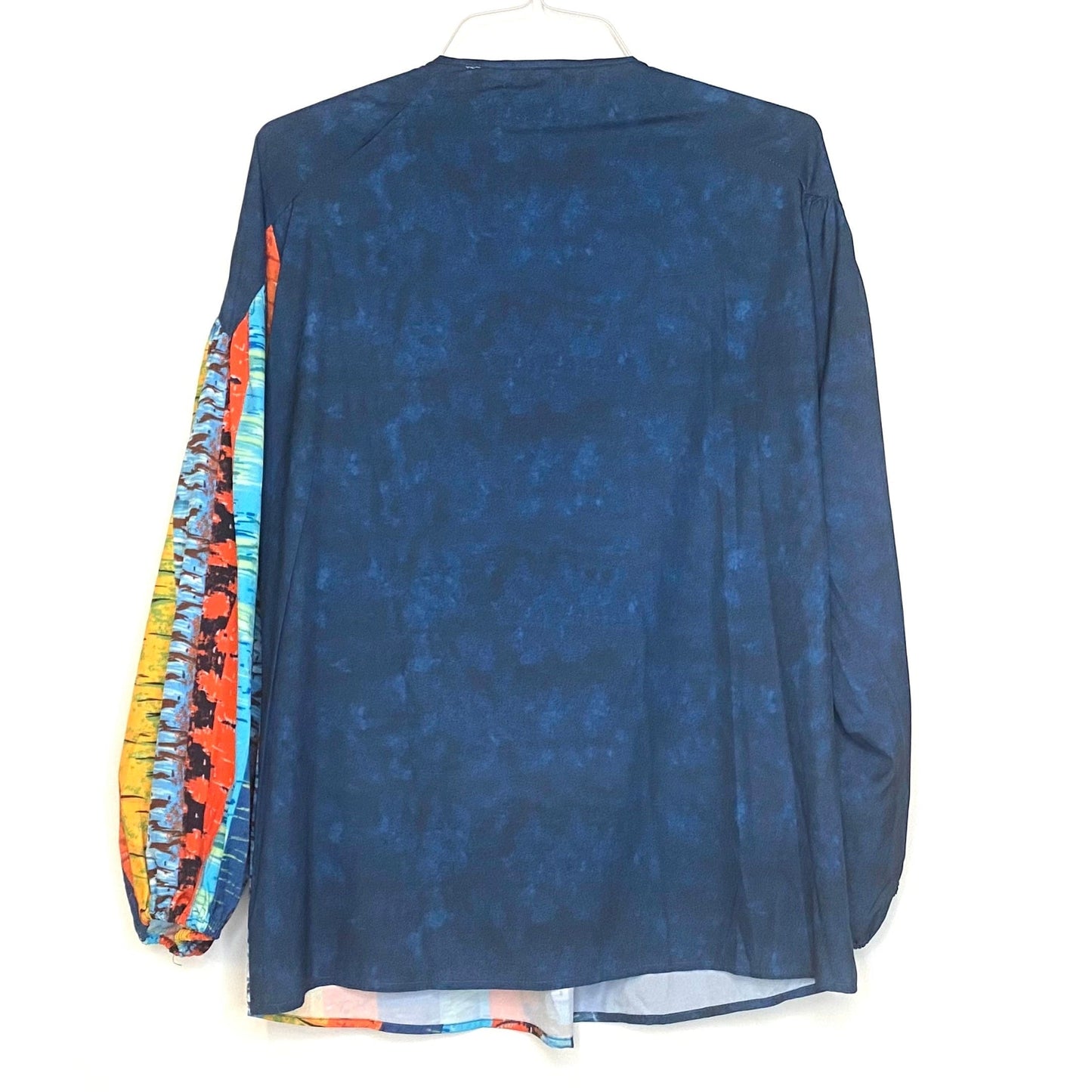 SHEILAY Womens ½ Zip Lightweight Shirt Size XL Blue Abstract L/s NWT
